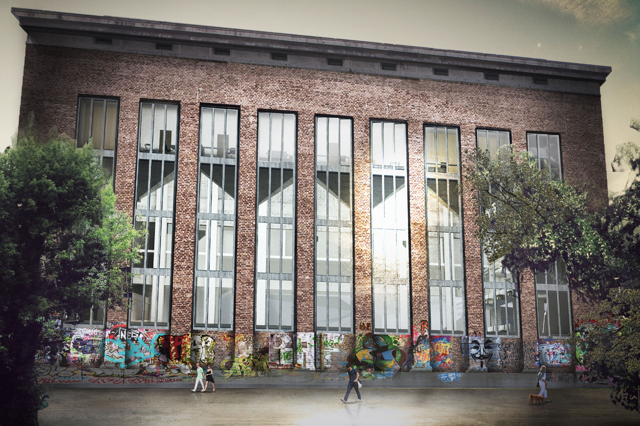 Konzertsaal im Kraftwerk Aubing von außen